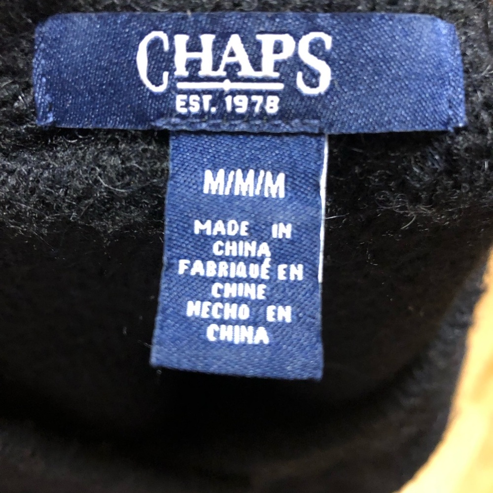 Chaps Black Cable-Knit Button Cardigan/sweater - Picture 10 of 11